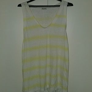 Gap yellow striped linen loose tank top XL